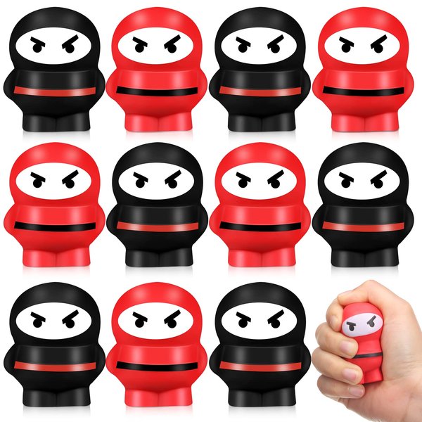 Jerify 12 Pieces Ninja Stress Balls Warriors Fighters Figures Ninja Party Favors Stress Toys Ninja Stress Toys Soft Funny Ninja Slow Rising Toys for Ninja Themed Birthday Party Favors Supplies