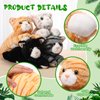 Libima 4 Pcs 14 Inch Cat Stuffed Animals Bulk Cute Fluffy Kitten Plush Soft Stuffed Cat Dolls Tabby Cat for Boys Girls Birthday Baby Shower Pet Party Favor Decor Gifts
