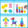 Montessori Toys for 2 3 4 Year Old Kid Boy Girl Toddler, Montessori Wooden Beads Sequencing Toy Set, Lacing Beads & Stacking Block & Matching Shape Stacker, STEM Preschool Learning Toy Birthday Gift
