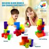 OUXIA Magnetic Building Blocks Magic Magnetic 3D Puzzle Cubes, Set of 7 Multi Shapes Magnetic Blocks with 54 Guide Cards,Parent-Child Interactive Children's Educational Toys (7color)