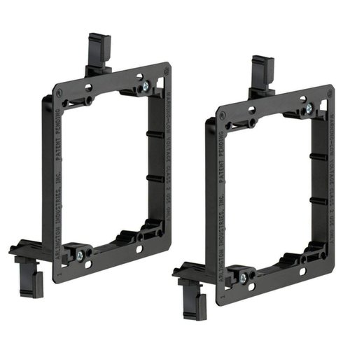 iMBAPrice Dual Gang (2-Gang) Low Voltage Mounting Bracket - Black (Pack of 2)