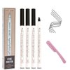 Eyebrow Pen 4 Pack Black Brow Microblading Eyebrow Pen Waterproof Eyebrow Pencil Pen Micro-Fork Tip Applicator Brow Pencil Creates Natural Looking Defined Brows Effortlessly