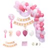 Pink Birthday Party Decoration Set - Balloon Arch Kit with "Happy Birthday" Banner, Cake Topper, Tassels, Confetti Balloons, and Ribbons - Perfect for Girl's Birthday Party and Baby Shower