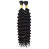 PEEKABOO Human Hair Bulk for Braids No Weft 100% Brazilian Virgin Human Hair Extensions for Deep Wave Curly Braiding Human Hair Two Bundles(1 Bundle 50g)100g for Braiding 28 inch 10A Natural Black。
