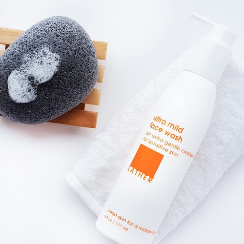 LATHER Ultra Mild Face Wash - Extra Gentle Cleanser Face Wash for Sensitive Skin - Hydrating Foaming Cleanser & Makeup Remover - 6 Fl Oz
