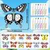 SANYIYIBA 24 Pack Painting Butterfly Craft Kit Flying Butterflies Toys for Kids 12 Paper Butterflies 12 Color Pens Set Party Game School Activity Parent-Child Time Creative DIY Wind Up Butterflies