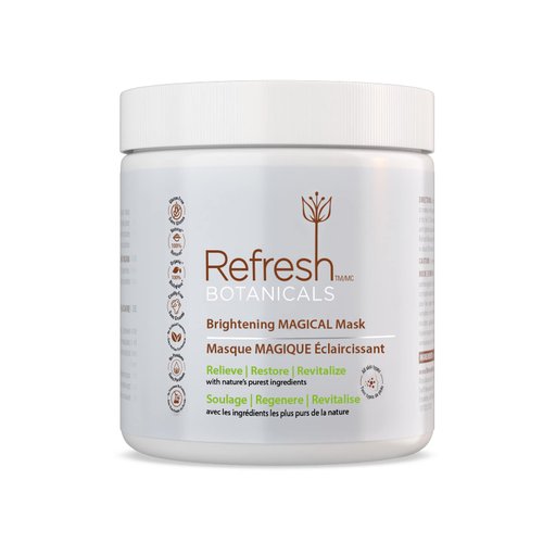 REFRESH BOTANICALS Brightening MAGICAL Clay Mask (with Indian Sandalwood) | Deep Pore Cleansing Face & Body Mask | For All Skin Types | Made in Canada | 100% Organic | 1 lb (454 gm)