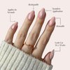 Glamnetic Press On Nails - First Kiss | Short Almond Neutral Pink Nails with a Glaze Finish | 15 Sizes - 30 Nail Kit with Glue