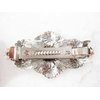 Copper plated brass or silver metal flower filigree hair clip barrette (Primary color: Copper)