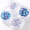 SILPECWEE 8 Boxes Mermaid Nail Pearls Iridescent Circular&Semi Circular Nail Art Pearl 3D Flat Back Pearl Nail Charms Pearls Beads Acrylic Nail Decorations for DIY Nails Accessories