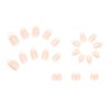 French Tip Press on Nails Short almond Fake Nails Glossy White Tips Full Cover Glue on Nails Nude Coffin False Nails White Edge Acrylic Artificial Nails Reusable Stick on Nails for Women 24pcs