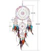 Jescrich Traditional Handicrafts Dream Catcher Hanging Feathers Ornament with 5 Rings（31'' Long）