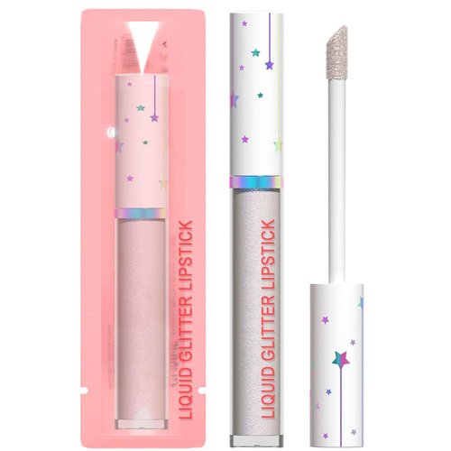 evpct 1Pcs Floral White Metallic Shimmer Glitter Lip Gloss Liquid Lipstick Long Lasting Waterproof 24, Glitter Pearlescent Metallic Sparkly Glossy Liquid Lipsticks Lip Stain Makeup Set for Women 11#