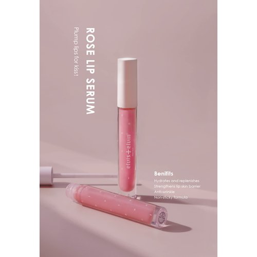 elvis+elvin Rose Lip Serum with Hyaluronic Acid, Natural Lip Plumper and Lip Care Serum, Beautiful Fuller,Hydrating & Reduce Fine Lines