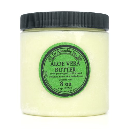 Dr Adorable - 8 oz - Aloe Vera Butter - Pure Natural Premium Organic Fresh Cold Pressed Skin Moisturizer DIY Creams Balms Lotions