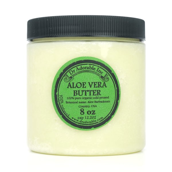 Dr Adorable - 8 oz - Aloe Vera Butter - Pure Natural Premium Organic Fresh Cold Pressed Skin Moisturizer DIY Creams Balms Lotions