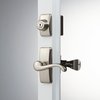 Ideal Security Door Lever with Keyed Deadbolt Lock for Storm and Screen Doors, Satin Nickel (4-Piece Set)