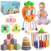Vinlon 5 in 1 Montessori Baby Toy Set for Toddler Aged 6+ Month - Fine Motor Skill Learning Toys for Baby Grasp & Hand-Eye Coordination. Early STEM Gift Toy for Boys Girls 1 2 3 Years Old