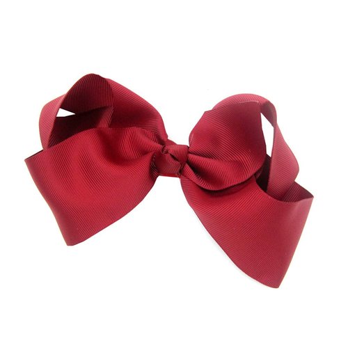 Hair Clips Boutique Hair Bows Alligator Clip for Women Girl Hairpin 6 Inch TSFJ02 (Burgundy)