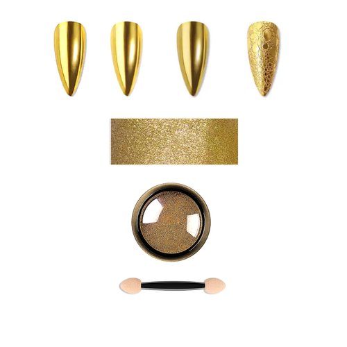 The Nails Baes Chrome Gold Metallic Chrome Powder for nails Nail Art Design (Gold)