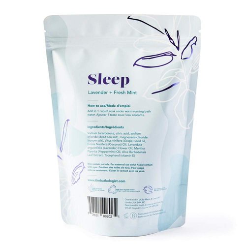 Sleep Lavender + Fresh Mint Bath Salts made with 100% Natural Essential Oils - 2lb bag (good for 10+ baths)