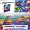 Bgraamiens Puzzle-Stained Glass Waterlily-1000 Pieces Stained Glass Puzzle for Adults, Stained Glass Art Puzzle with Flowers, Impossible Puzzle Color Challenge Puzzle for Adults