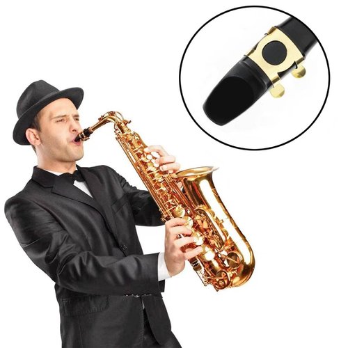 BlingKingdom 40pcs 0.8mm Mouthpiece Cushions Alto Tenor Saxophone Adhesive Clarinet Mouthpiece Patches Strong Oval Mouthpiece Patches Pads Mouthpiece Pads for Beginners Musicians (Black)