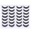Mebver Lashes Eyelashes 8D Fluffy False Eyelashes Wispy Faux Mink Lashes Light Weight Fake Eyelashes Cat Eye Lashes 14 Pairs Pack