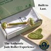 R.E.M Spring Jade Roller and Gua Sha - Spa Grade Face Roller Massager and Gua Sha Massage Tool Set. 100% Authentic Jade Stone. Reduces Puffiness, Wrinkles and Reveals Your Natural Glow