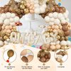 Brown Balloon Arch Garland Kit,Boho Baby Shower Decorations with Oh Baby Balloon Banner Tan Neutral Beige Gold Balloons for Girl Boy Girl Teddy Bear Baby Shower Birthday Party Supplies