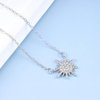 Erimberate Bohemian Crystal Sun Pendant Necklace Silver Sunburst Choker Necklace Paved Cz Sun Necklace Rhinestone Rising Sun Chain Necklace Jewelry for Women Gifts