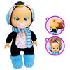 Cry Babies Tiny Cuddles Christmas Izzy - 9" Baby Dolls, Cries Real Tears, Blue Penguin Themed Pajamas
