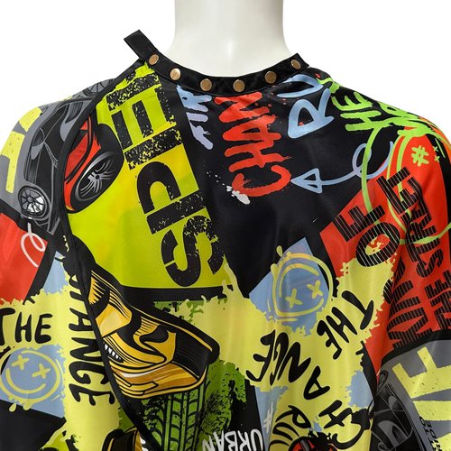 Barbohoo Barber Cape for Men Professional Hair Cutting Salon Cape with Snaps Waterproof Hairdressing Styling Cape Gown Apron- 63”× 56”(Super Cars)