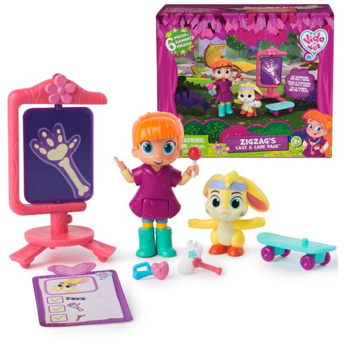 Vida the Vet, Zig Zag’s Cast & Care Pack with Vida & Zig Zag Action Figures & Doctor Kit Accessories, Kids Toys for Girls & Boys Ages 3 and up