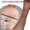 FANDAMEI Mesh Wig Caps Net, 4PCS Wig Caps Mesh Net Open End, Dark Brown Wig Cap for women, Nylon Mesh Wig Caps Net, Strength Wig Cap Dark Brown