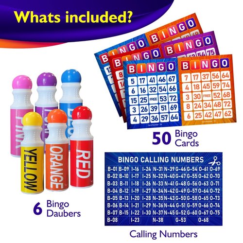 EXTRIC Bingo Game, Bingo Game for Adults and Kids, Bingo Set Includes Bingo Daubers, Bingo Cards, and Calling Numbers Ideal Fun Bingo Games for Family Game Night