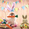 AIHSUMC 4 Pcs Easter Dog Squeaky Toys, Stuffed Dog Toy Plush Easter Egg Bunny Rabbit Toys with Crinkle Interactive Rope Carrot Easter Gift for Puppy Small Medium Dogs