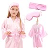 LaVenty Spa Party Favors Spa Party Supplies Spa Party Robe Satin Makeup Headband Blindfold Sleep Eyemask for Birthday Party