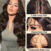 SOKU Long Brown Lace Front Wigs for Women Body Wave Middle Part Natural Looking Wig 28 Inch Synthetic Heat Resistant Swiss Lace Front Wig for Daily Wearing