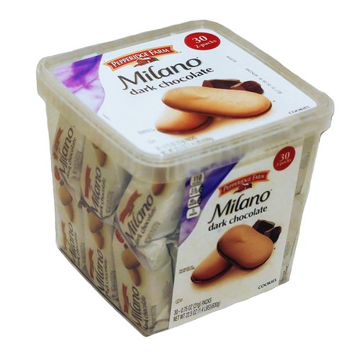 Pepperidge Farm, Milano, Cookies, Dark Chocolate, 22.5 oz, Multi-pack, 30 count - 0,75 OZ (21g) packs