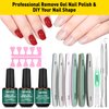 XIFEPFR Gel Nail Polish Remover Kit, 2 Pack Gel Polish Remover with Liquid Latex, Nail Buffer and File, Cuticle Tool, Magic Gel Remover, 2-5Mins Remove Gel Polish, No Soaking Wrapping, Gifts for Women