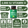 Peak Performance Advanced Vitamin D 2000 IU with All 3 Types of Vitamin K Vitamin D3 and Vitamin K2, K1, MK-7 (MK7), MK4 Supplements. 60 Small and Easy to Swallow Vegetable Pills (2000 IU)
