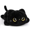 Mewaii Cute Cat Plush Pillow, Kawaii Plushies Black Cat Stuffed Animals, Squishy Plushies, Cuddle Plush Pillow for Boys & Girls