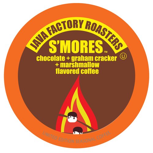 Java Factory Coffee Pods Chocolate, Graham Cracker and Marshmallow Flavored Coffee for Keurig K-Cup Brewers, S'mores, 40 Count