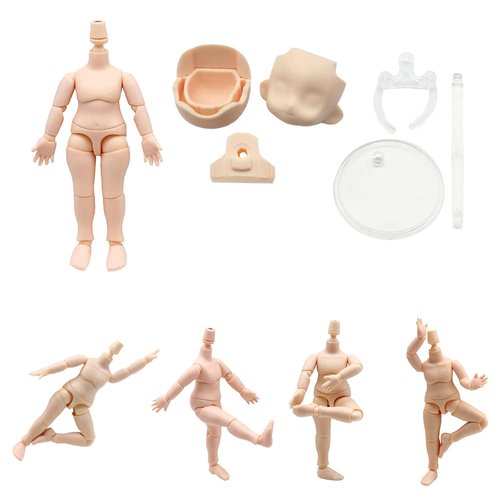 niannyyhouse DOD 13cm Doll Action Figures Body Suitable for 1/12 BJD Dolls Head Dress Up (Normal White-Standard Package B)