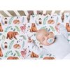 4 Pack Woodland Forest Animals Wood Neutral Unisex Fitted Baby Crib Sheets Set for Baby Boys or Girls