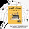 Color Piano and Keyboard Stickers and Complete Color Note Piano Music Lesson and Guide Book 1 and Book 2 for Kids and Beginners; Designed and Printed in USA
