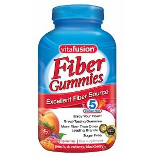 Vitafusion Fiber Gummies Fiber Supplement Peach, Strawberry and Blackberry Flavors 90 Each (Pack of 2)