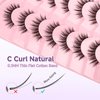 Lashes False Eyelashes Natural 16mm Wispy Eyelashes Thin Band Fluffy Lashes 3D Volume False Lashes Soft Strip Lashes Pack C Curl Natural Eyelashes Fake Lashes 7 Pair EVENTILL