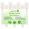 FirstChoice EcoNaturals 300 Count Disposable Wooden Cutlery Set, 100 Forks, 100 Spoons, 100 Knives, Wooden Utensils in Paper Box with Sectional Tray